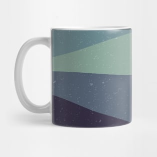 Contemporary abstract mountains and hills landscape with leaves branch digital design illustration Mug